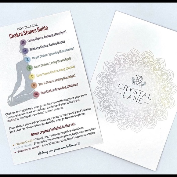 Crystals set Chakra Stones 10 Beginner Kit in Gift Box - Picture 6 of 6